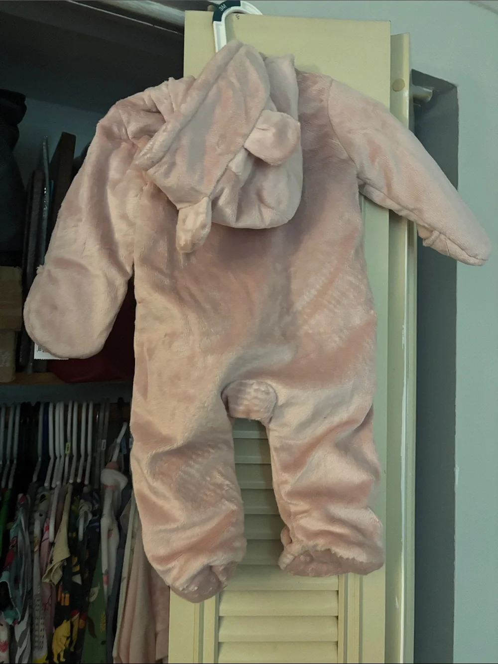 Carter's Blush Pink Plush Hooded Footed One-Piece